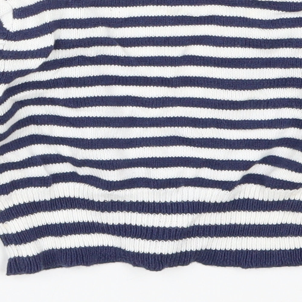 Mini Mode Girls Blue Striped  Cardigan Jumper Size 18-24 Months