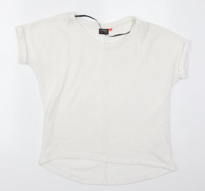 Womens UK Size M Only White Basic T-Shirt