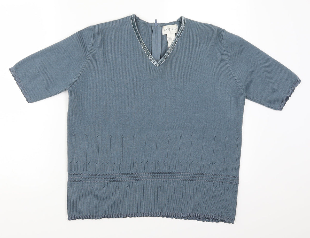 Koret Womens Blue  Rayon Pullover Jumper Size S