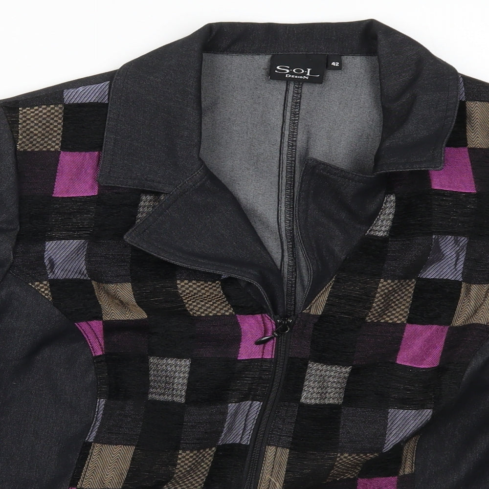 SOL Womens Grey Check  Jacket  Size 14