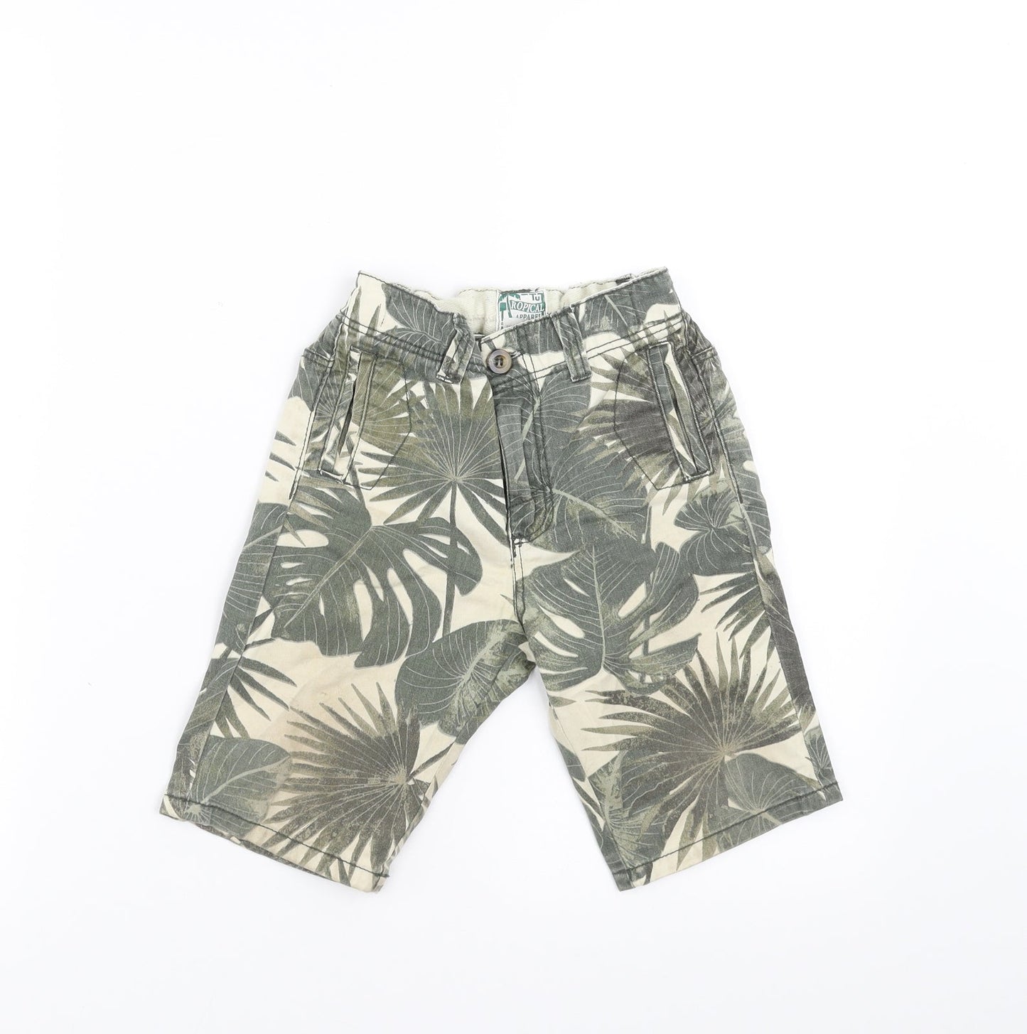 Sainsburys  Boys Green Floral Denim Bermuda Shorts Size 5 Years