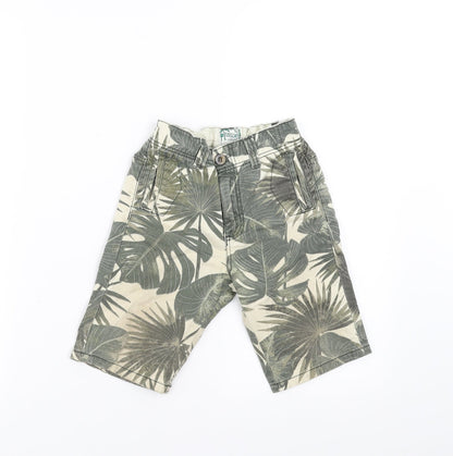 Sainsburys  Boys Green Floral Denim Bermuda Shorts Size 5 Years