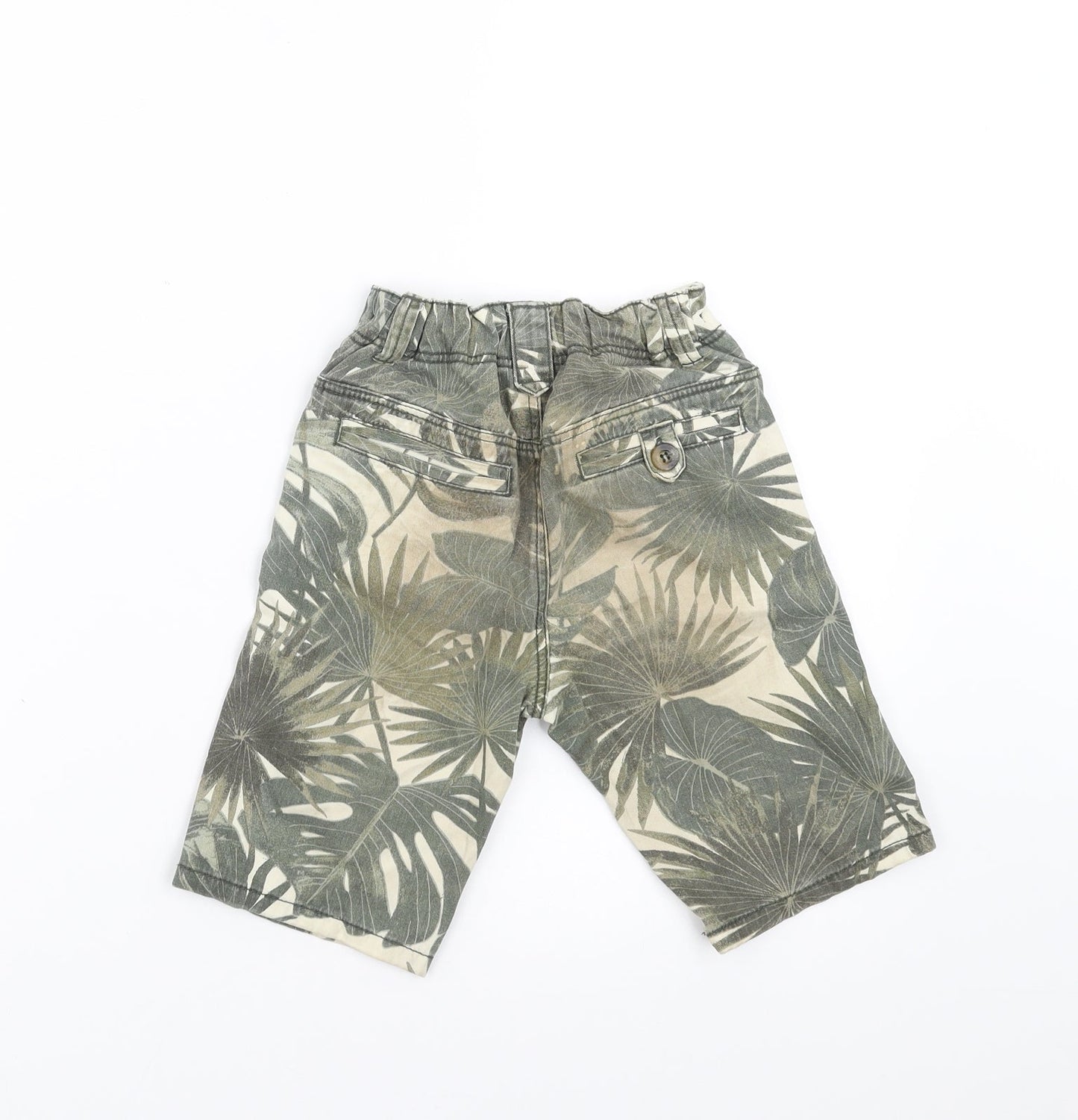 Sainsburys  Boys Green Floral Denim Bermuda Shorts Size 5 Years