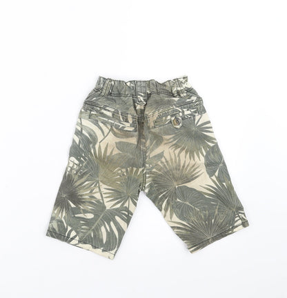 Sainsburys  Boys Green Floral Denim Bermuda Shorts Size 5 Years