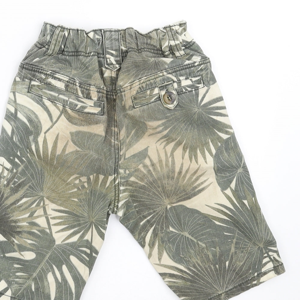 Sainsburys  Boys Green Floral Denim Bermuda Shorts Size 5 Years