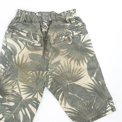 Sainsburys  Boys Green Floral Denim Bermuda Shorts Size 5 Years