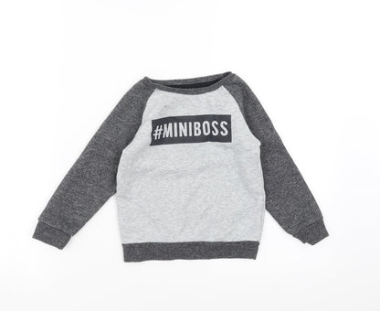Primark Boys Grey   Pullover Sweatshirt Size 2-3 Years  - miniboss