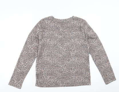 Marks and Spencer Womens Brown Animal Print  Pullover Jumper Size 12