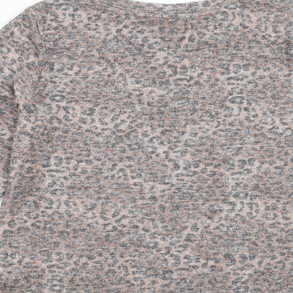 Marks and Spencer Womens Brown Animal Print  Pullover Jumper Size 12