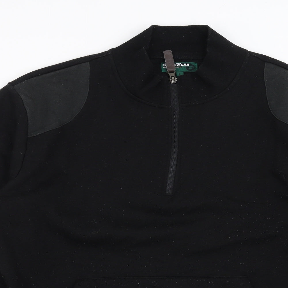 Workwear Mens Black   Pullover Sweatshirt Size L