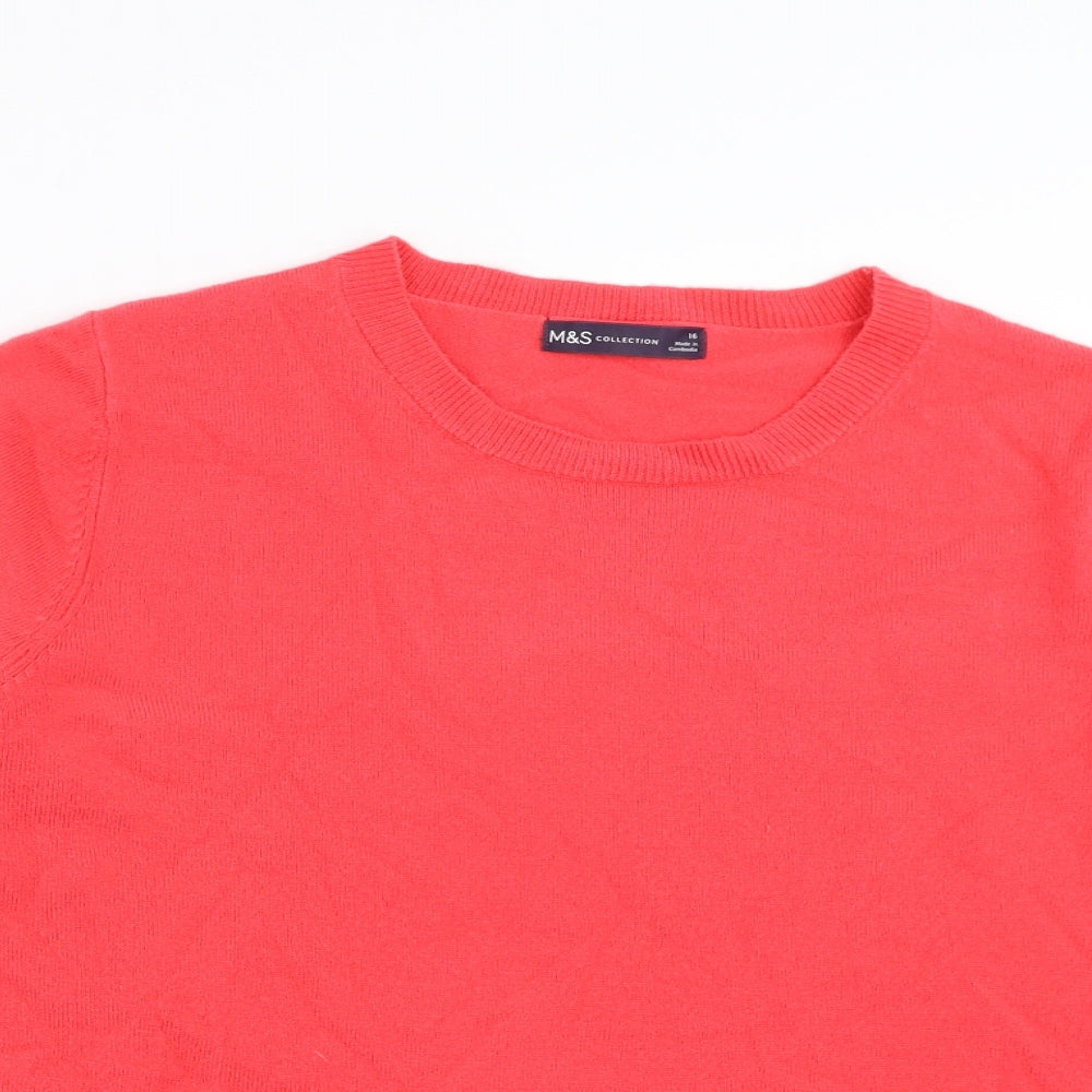 Marks & Spencer Womens Pink   Pullover Jumper Size 16