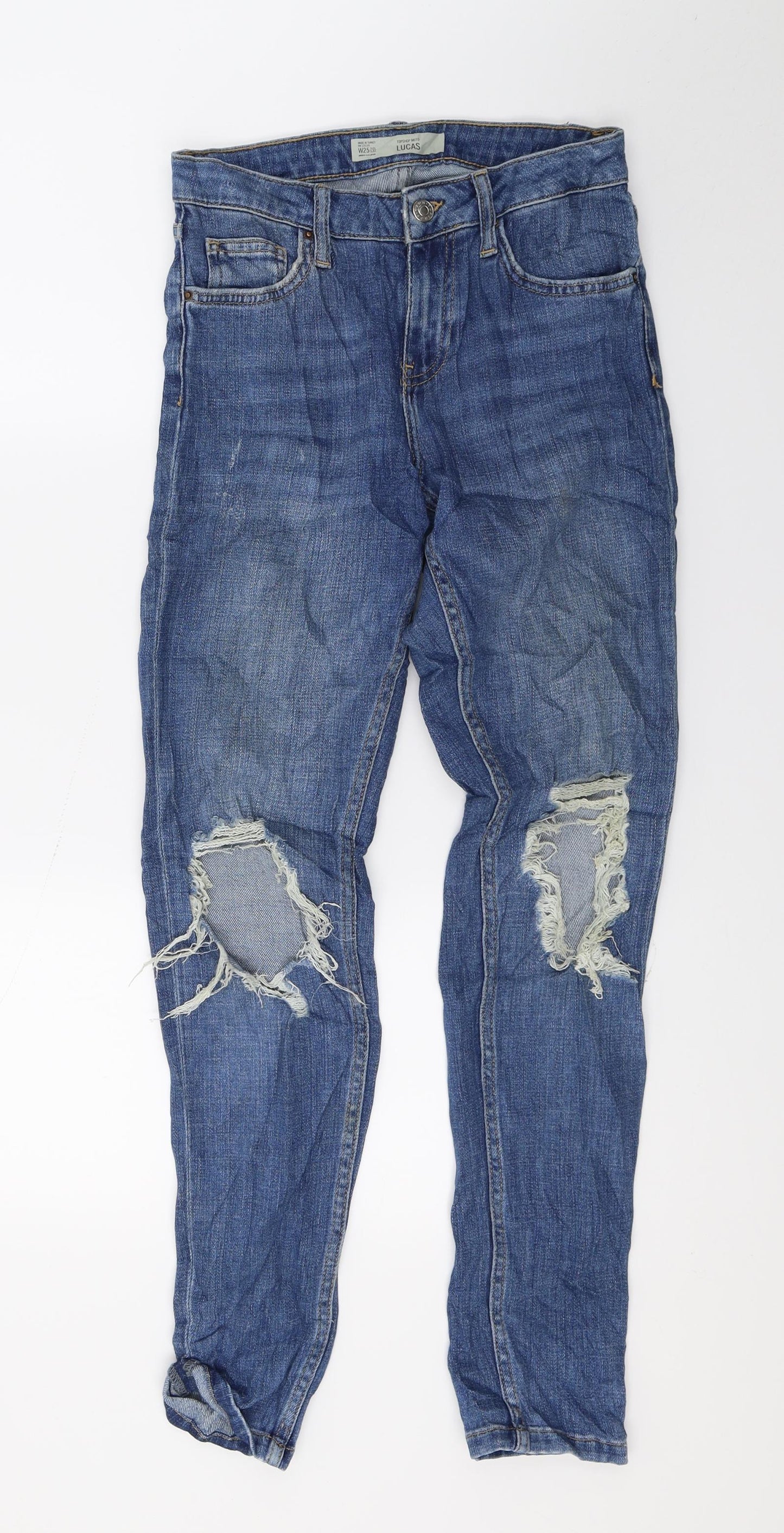 Topshop Womens Blue  Denim Skinny Jeans Size 25 in L27 in