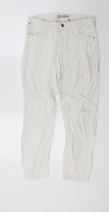 Womens UK Size 28 in Top shop Regular Fit Cropped White Jeans