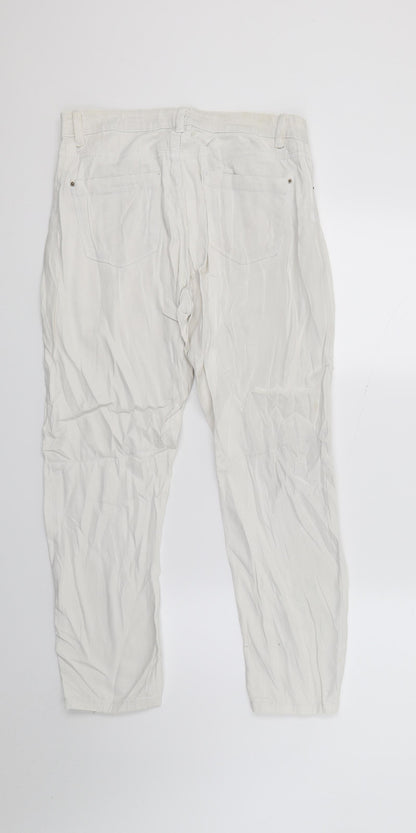 Womens UK Size 28 in Top shop Regular Fit Cropped White Jeans