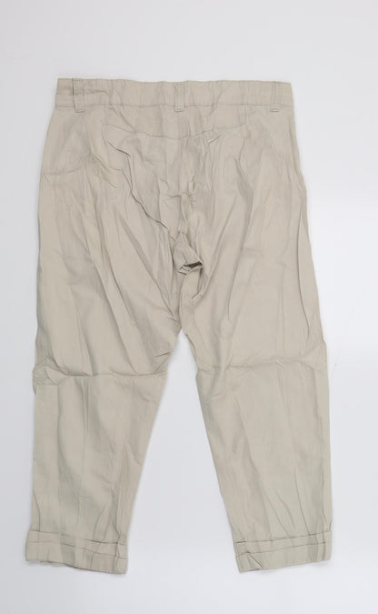 Womens UK Size 8 Evie Regular Fit Cropped Beige Trousers