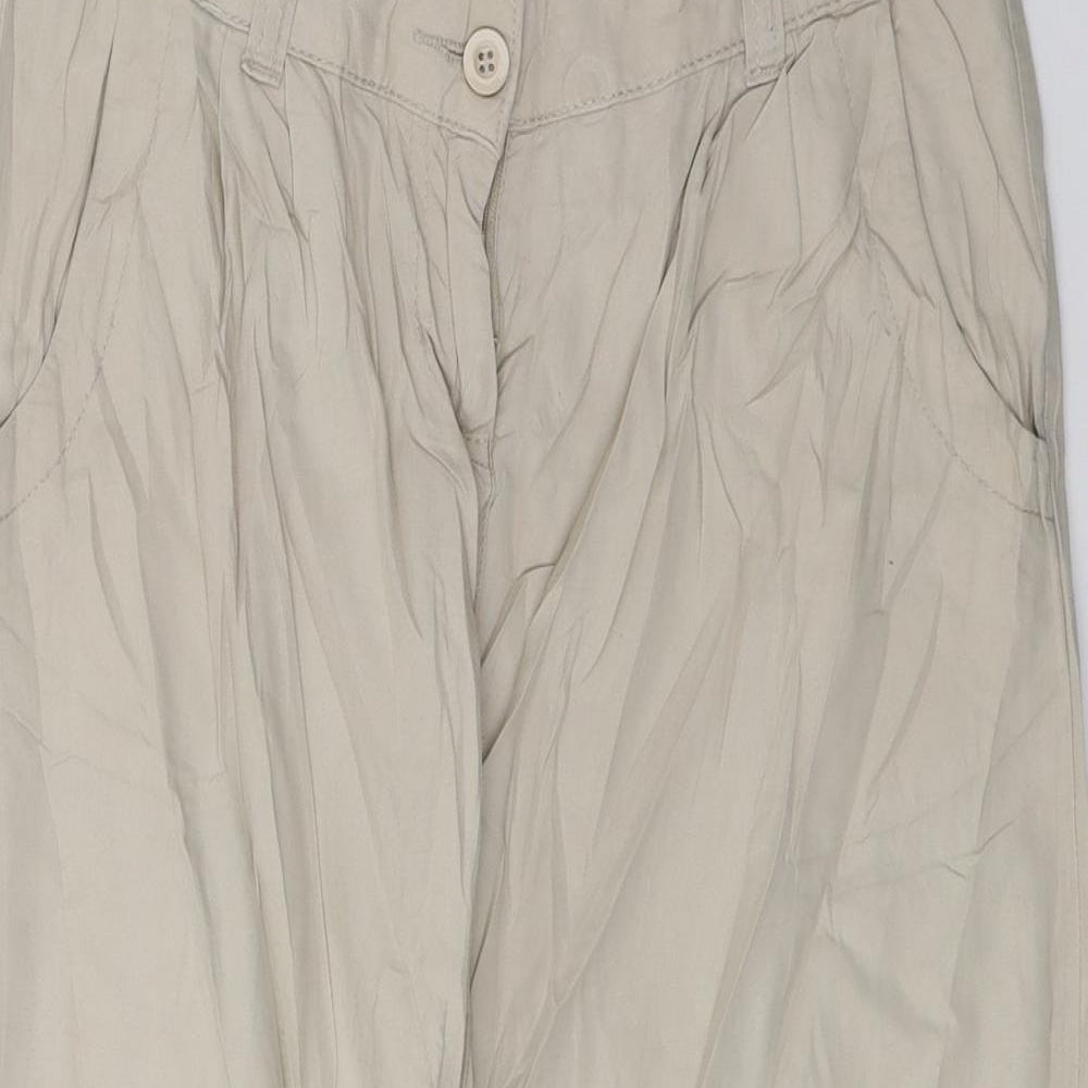 Womens UK Size 8 Evie Regular Fit Cropped Beige Trousers