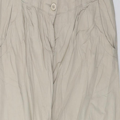 Womens UK Size 8 Evie Regular Fit Cropped Beige Trousers
