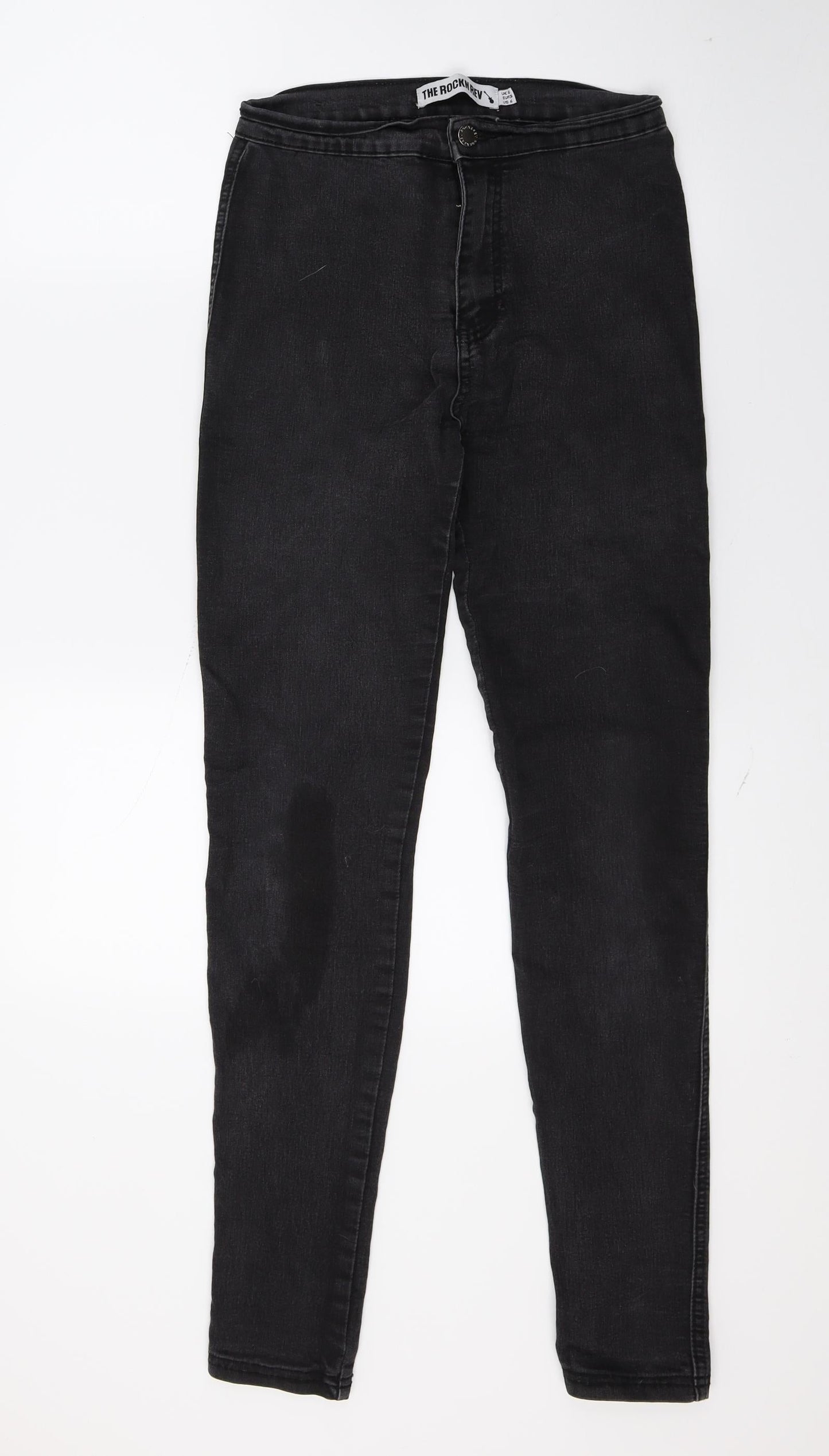 Womens UK Size 8 The rockin rev Regular Fit Skinny Black Jeans