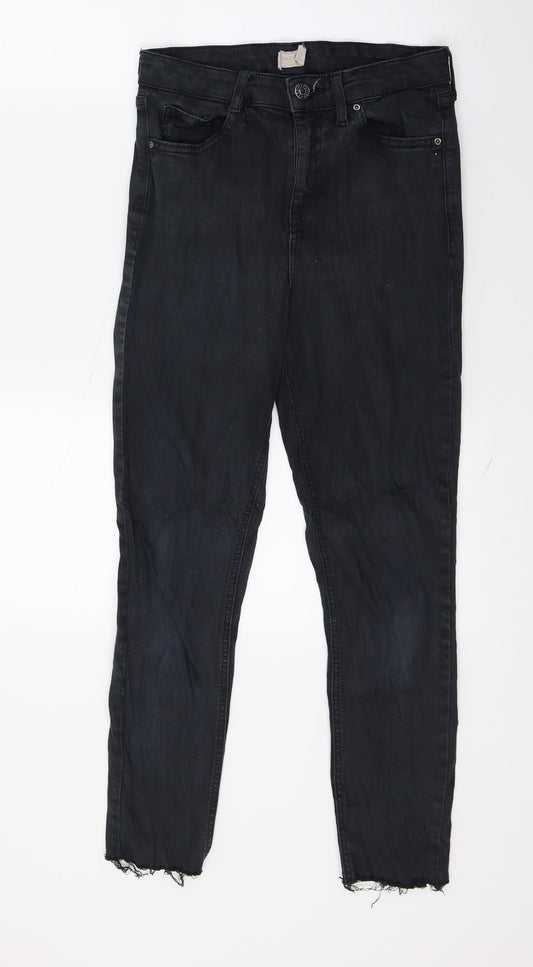 Topshop Womens Black  Denim Skinny Jeans Size 27 in L23 in
