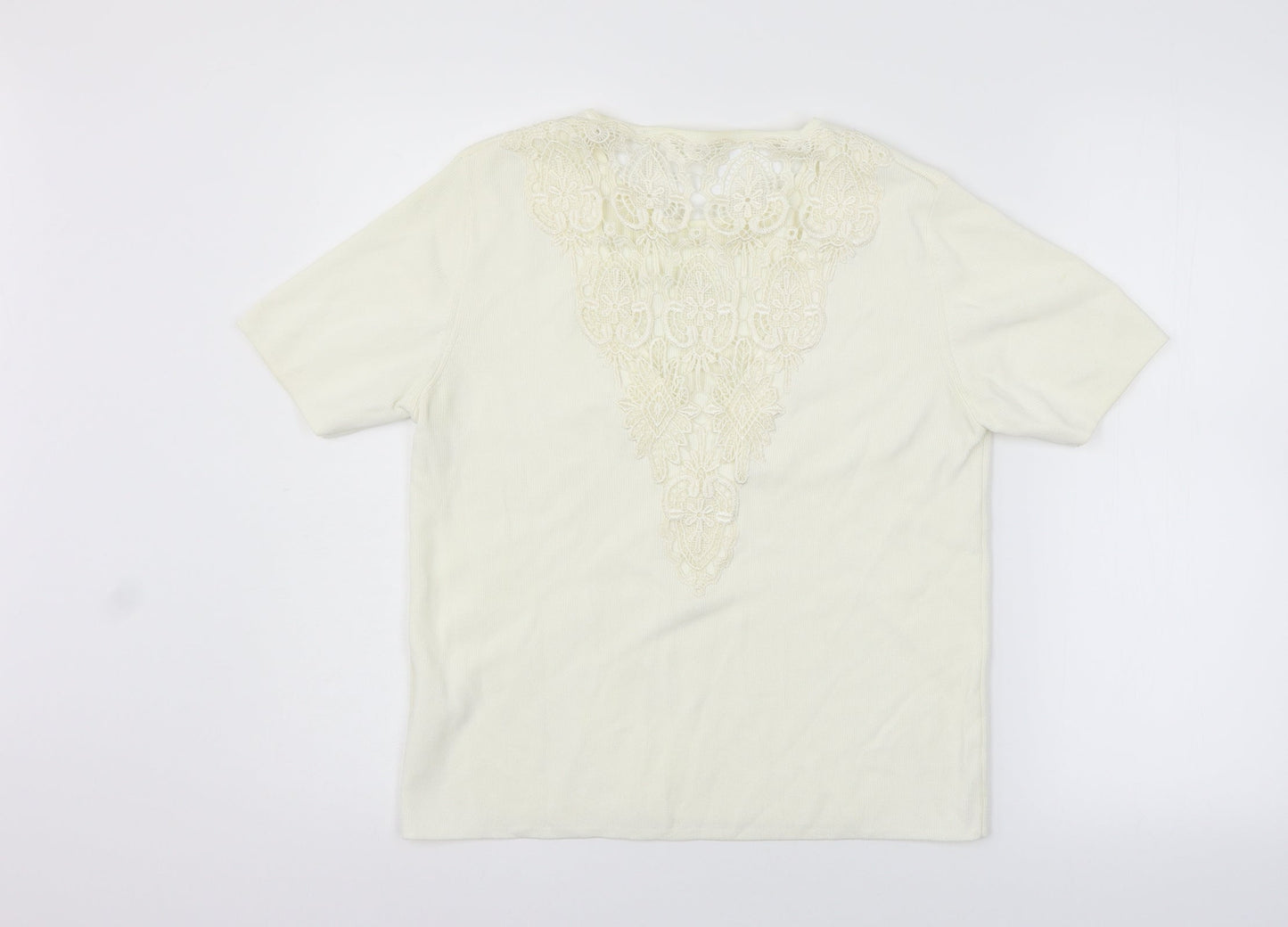 Womens UK Size M Preworn Yellow Basic T-Shirt
