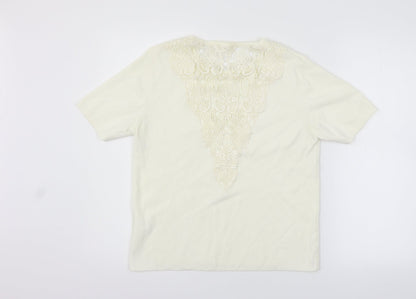 Womens UK Size M Preworn Yellow Basic T-Shirt