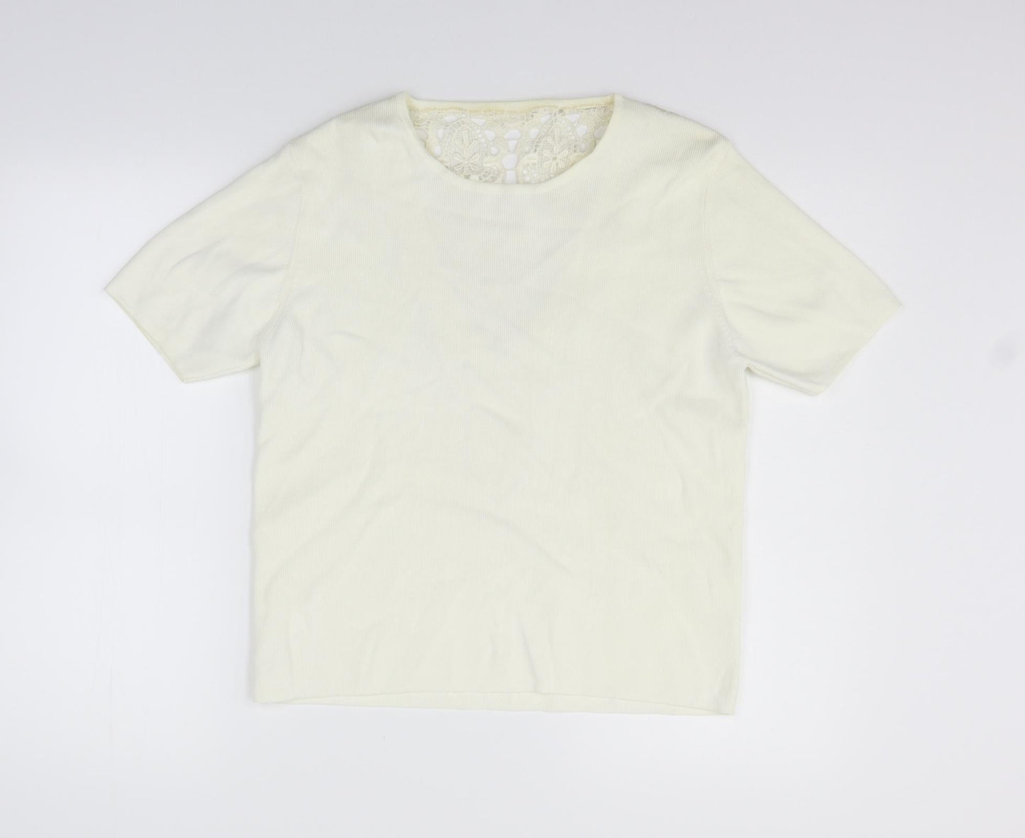 Womens UK Size M Preworn Yellow Basic T-Shirt