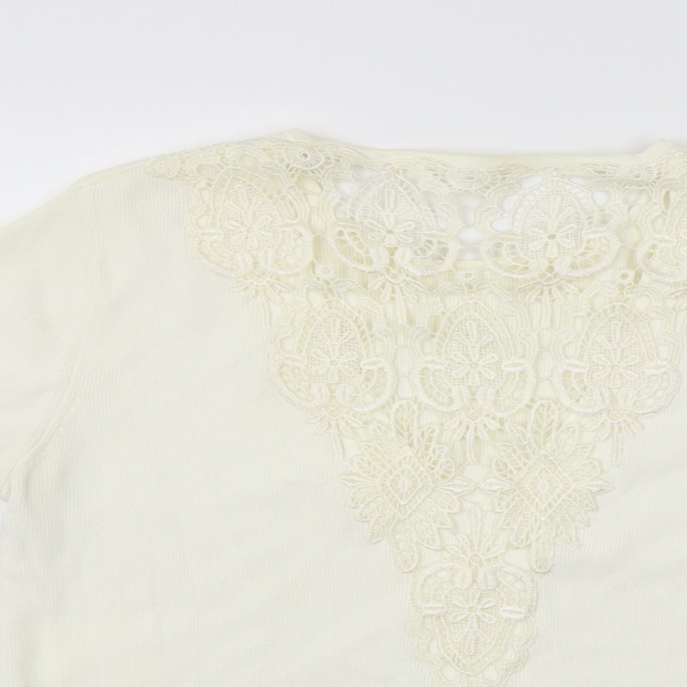 Womens UK Size M Preworn Yellow Basic T-Shirt