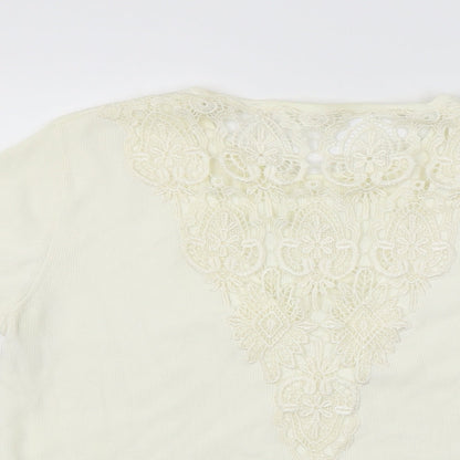 Womens UK Size M Preworn Yellow Basic T-Shirt