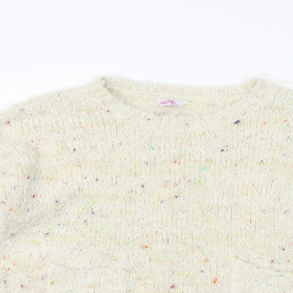 sophie Girls Yellow   Pullover Jumper Size 14-15 Years