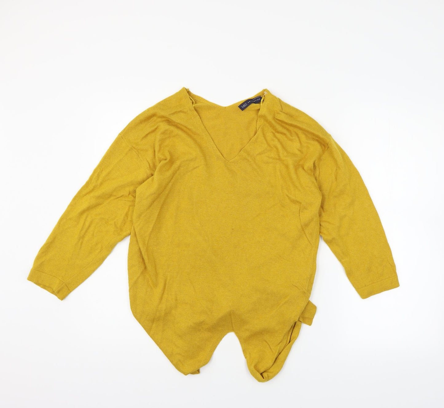Marks and Spencer Womens Yellow   Henley Jumper Size 12