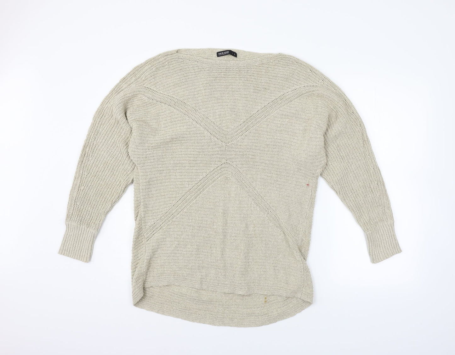 David Jones Womens Beige   Henley Jumper Size S