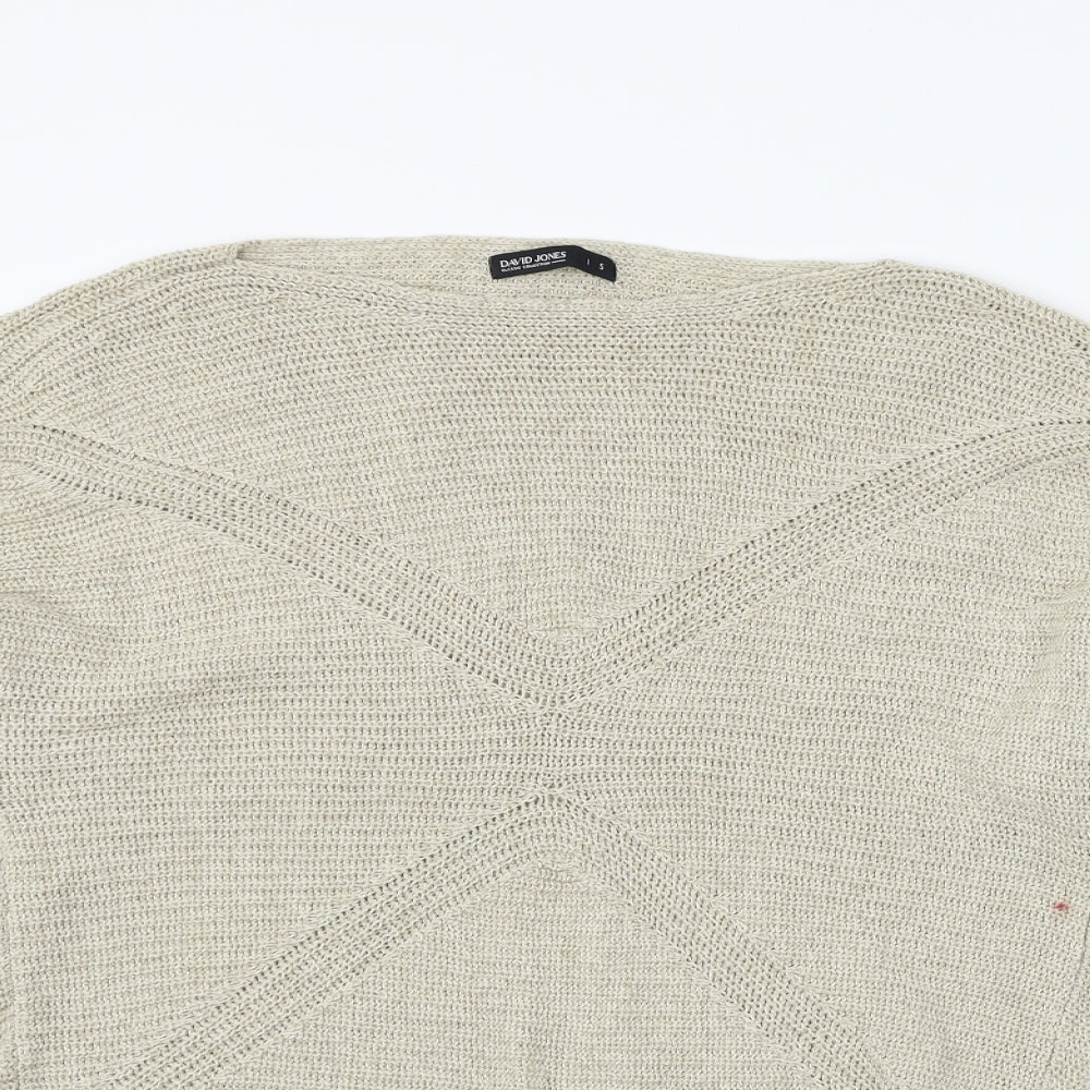David Jones Womens Beige   Henley Jumper Size S