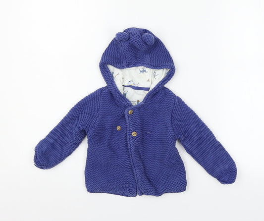 Marks and Spencer Girls Blue   Cardigan Jumper Size 6-9 Months