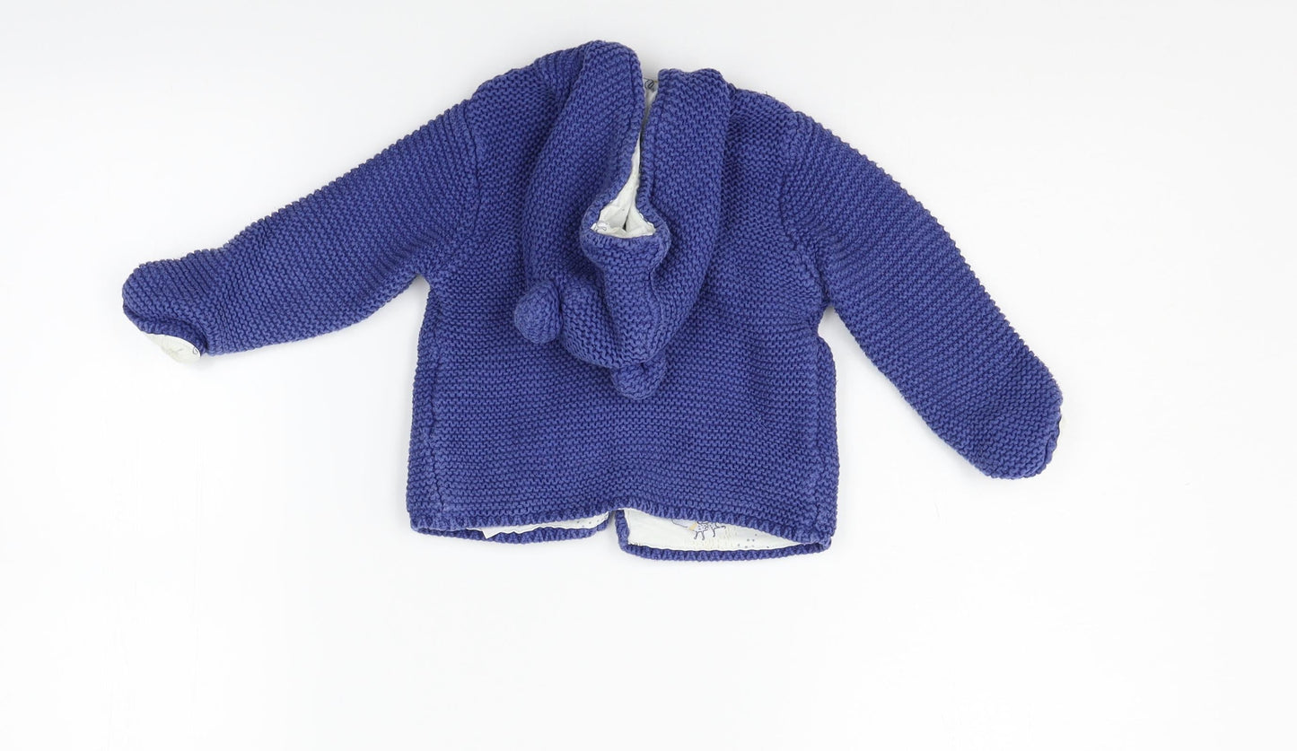 Marks and Spencer Girls Blue   Cardigan Jumper Size 6-9 Months