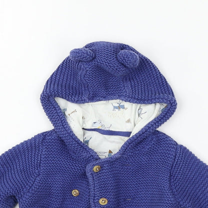 Marks and Spencer Girls Blue   Cardigan Jumper Size 6-9 Months
