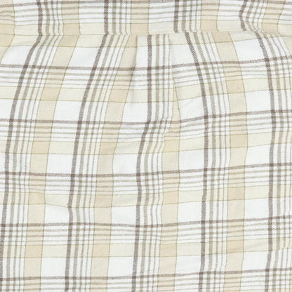 CAMEO ROSE Womens Beige Check  Basic Button-Up Size L