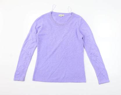 First Avenue Womens Purple   Henley Jumper Size S