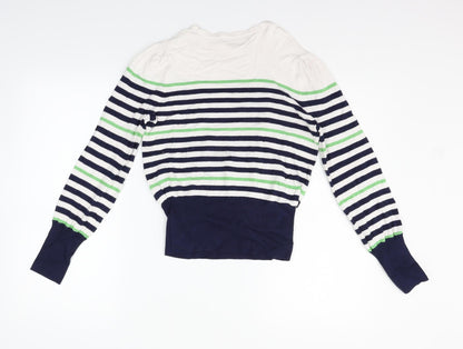 Marks and Spencer Womens White Polka Dot  Pullover Jumper Size 8