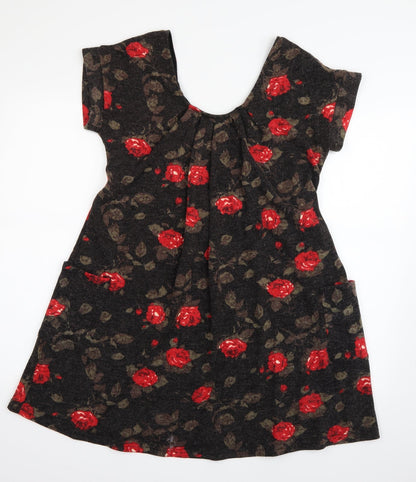Yumi Womens Brown Fair Isle  Skater Dress  Size M