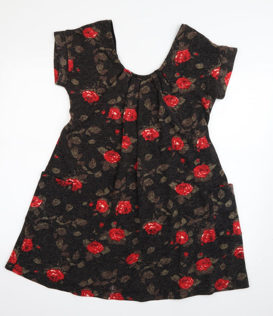 Yumi Womens Brown Fair Isle  Skater Dress  Size M