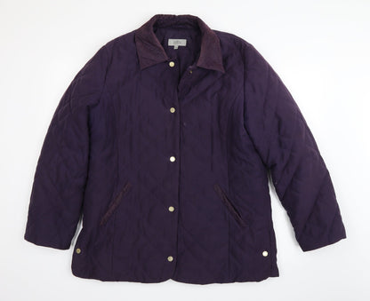 Womens UK Size M Marks and Spencer Purple Quilted Coat