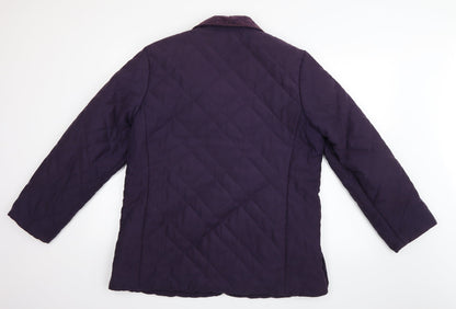 Womens UK Size M Marks and Spencer Purple Quilted Coat