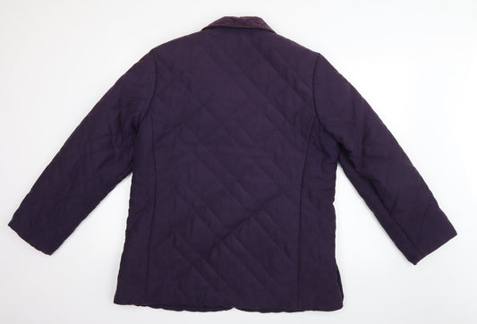 Womens UK Size M Marks and Spencer Purple Quilted Coat
