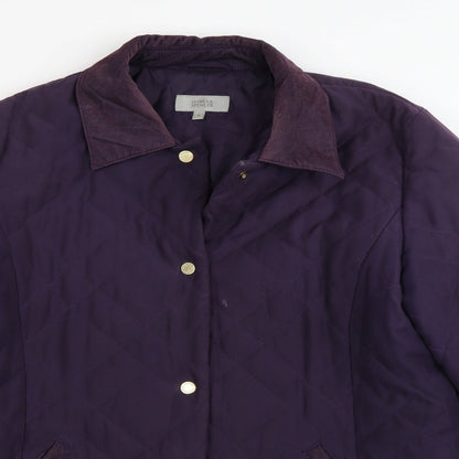 Womens UK Size M Marks and Spencer Purple Quilted Coat