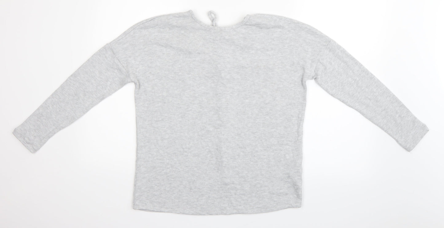 Womens UK Size 8 Topshop Grey Basic Blouse