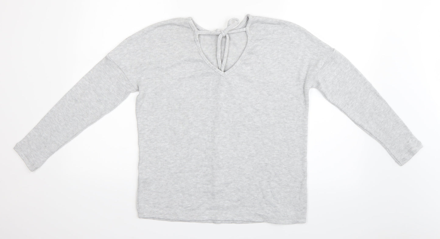 Womens UK Size 8 Topshop Grey Basic Blouse