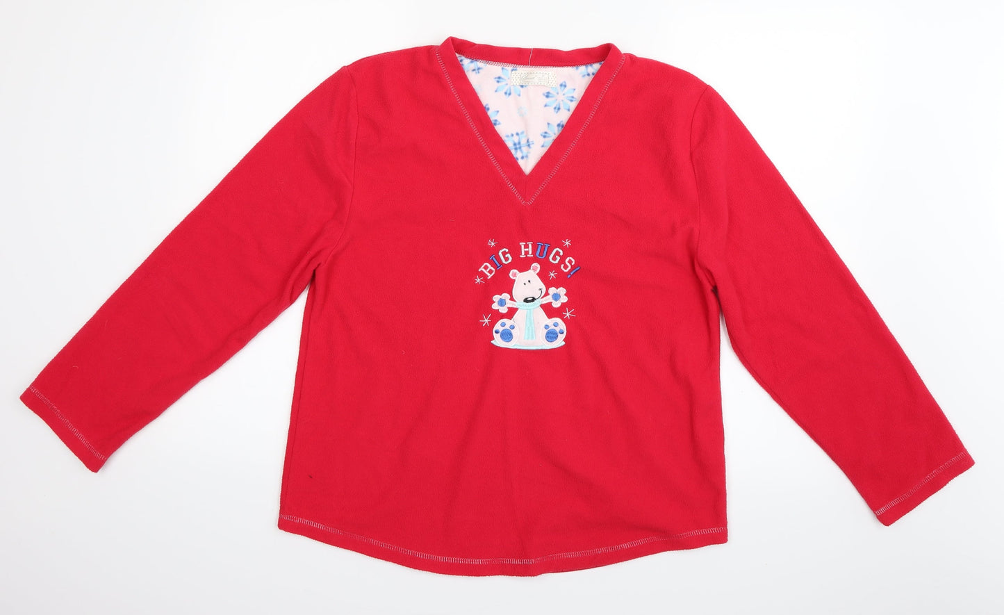 Primark Womens Red Solid  Top Pyjama Set Size M
