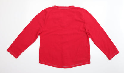 Primark Womens Red Solid  Top Pyjama Set Size M