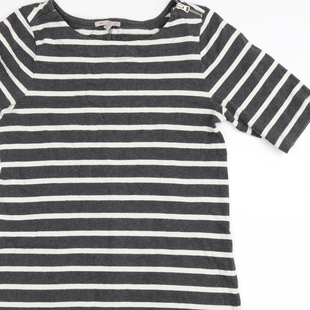 Gap Womens Grey Striped  T-Shirt Dress  Size M