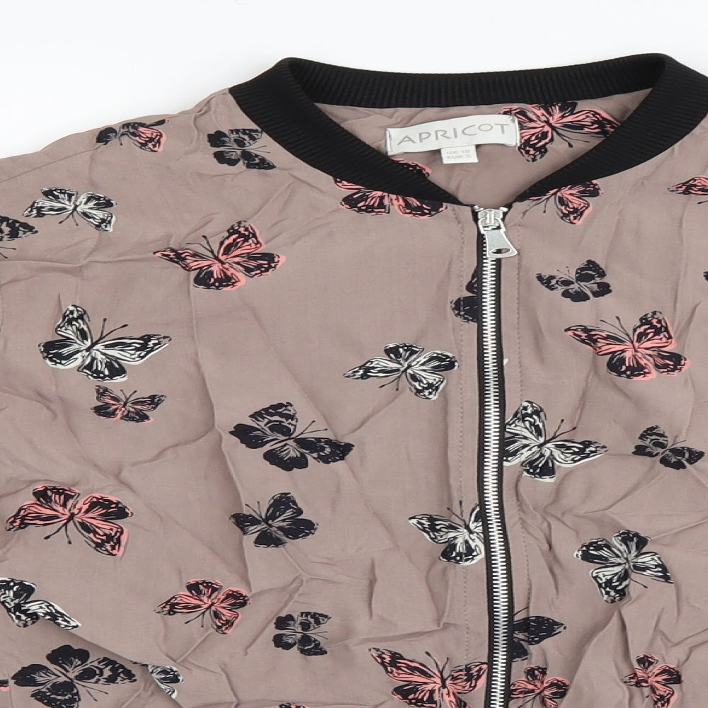 Apricot Womens Brown Animal Print  Jacket  Size 10  - Butterflies
